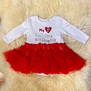 Baby Gear Valentine’s Day Long Sleeve One Piece Red Tutu Skirt 6M Balletcore